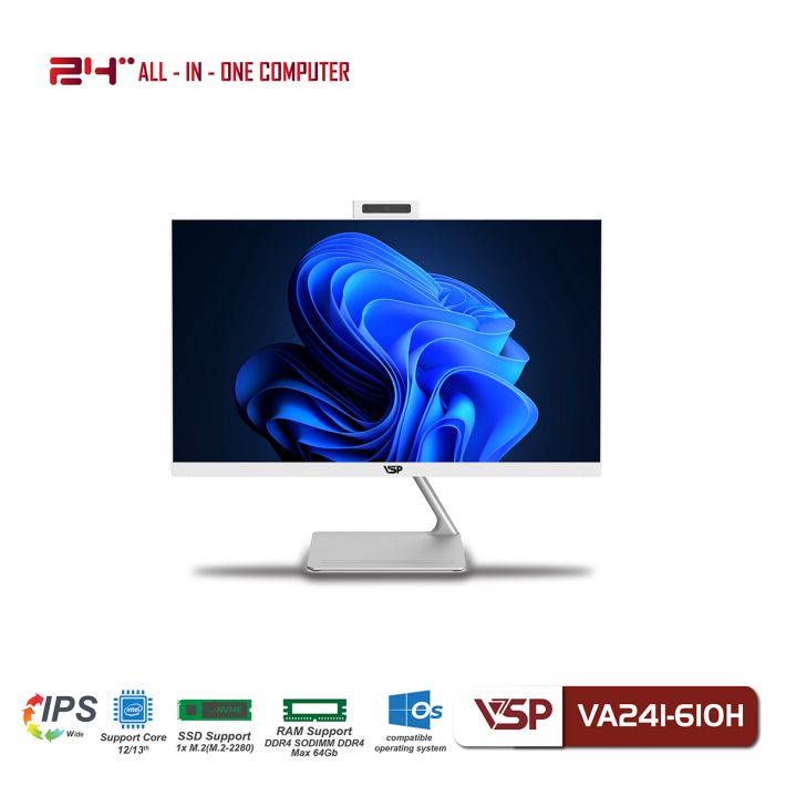 Máy tính để bàn VSP All in One VA241-610H (Trắng/23.8 inch/60Hz/FHD)