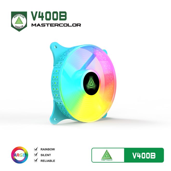 Quạt tản nhiệt  VSPTECH LED RGB V400B - Xanh