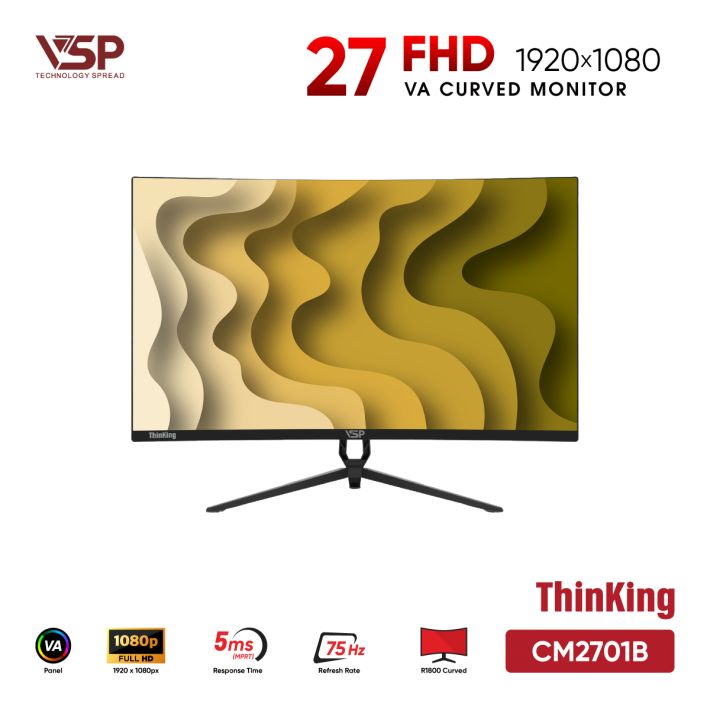 Màn Hình Cong VSP CM2701B Đen (27inch / VA / FHD / 75Hz / 5ms / 100% sRGB / R1800)