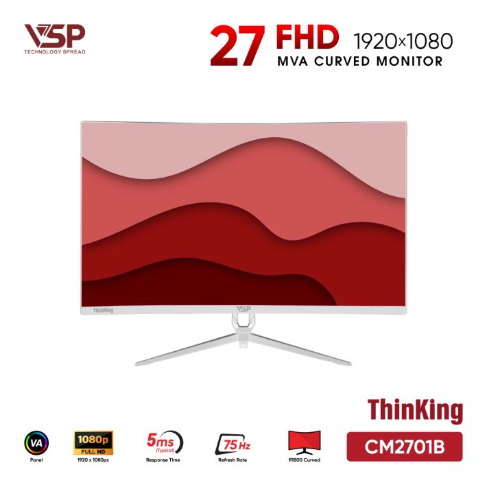 Màn Hình Cong VSP CM2701B Trắng (27inch / VA / FHD / 75Hz / 5ms / 100% sRGB / R1800)