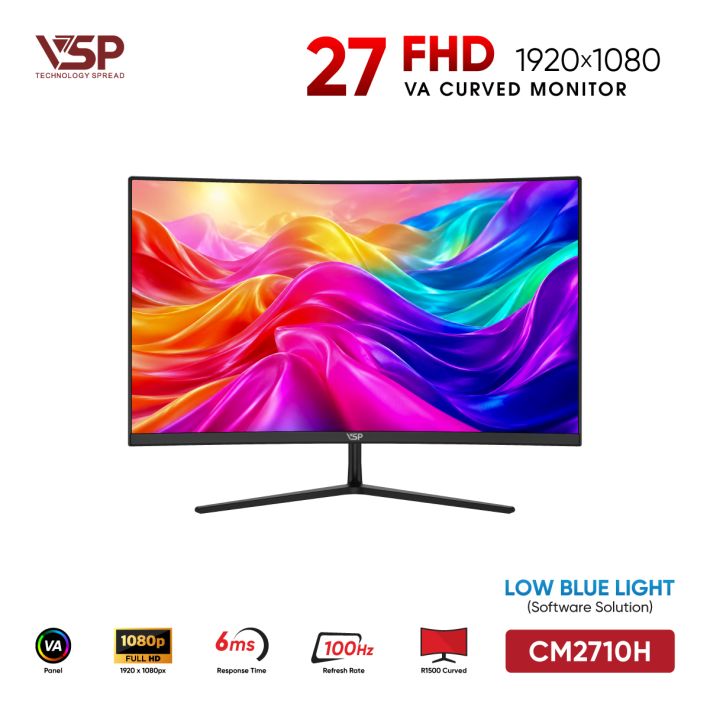 Màn Hình Cong VSP CM2710H Đen (27inch / VA / FHD / 100Hz / 6ms / 115% sRGB / R1500)