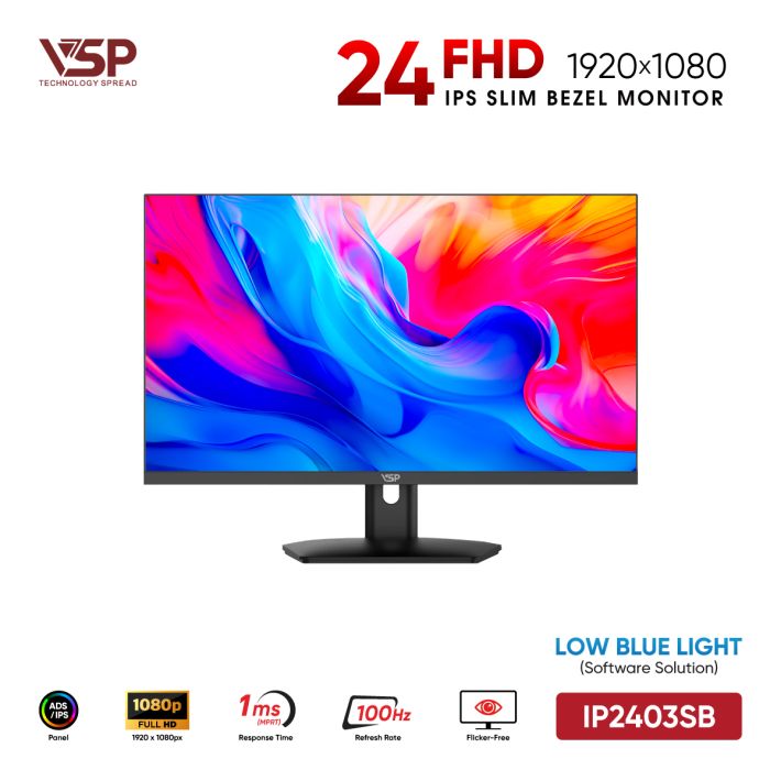 Màn Hình Văn Phòng VSP VI24 IP2403SB Đen (24inch / IPS / FHD / 100Hz / 2ms)