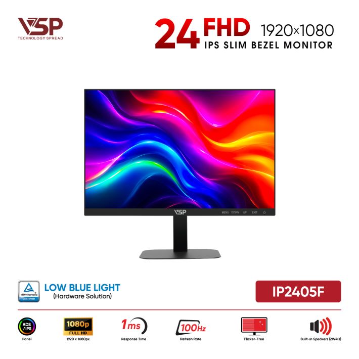 Màn Hình Văn Phòng VSP IP2405F Đen (24inch / ADS-IPS / FHD / 100Hz / 1ms / Loa tích hợp / TUV Certified)