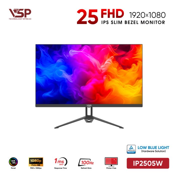 Màn Hình Văn Phòng VSP IP2505W Đen (25inch / ADS-IPS / FHD / 100Hz / 1ms / TUV Certified / 101% sRGB)