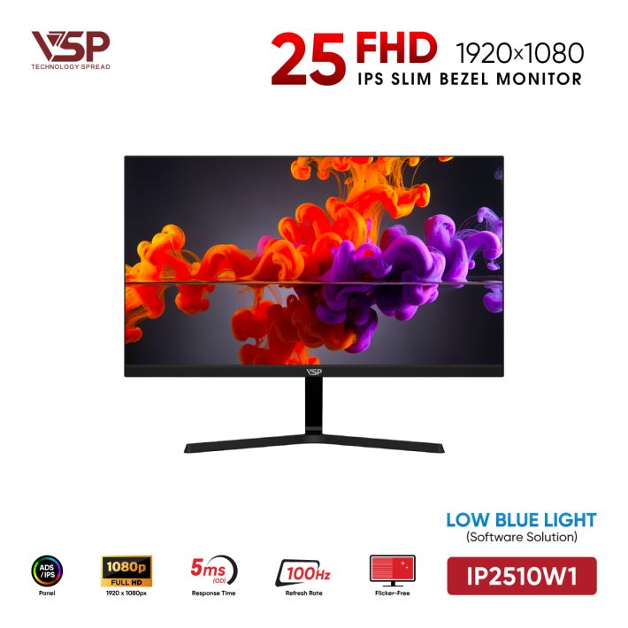 Màn Hình Văn Phòng VSP IP2510W1 Đen (25inch / ADS-IPS / FHD / 100Hz / 5ms / 100% sRGB / 97% DCI-P3)