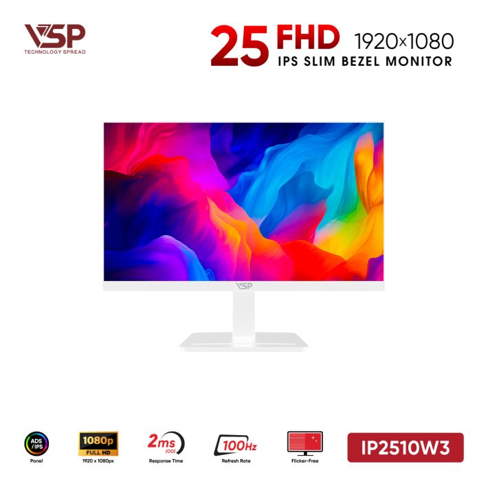 Màn Hình Văn Phòng VSP IP2510W3 Trắng (25inch / IPS / FHD / 100Hz / 2ms / 97% sRGB)