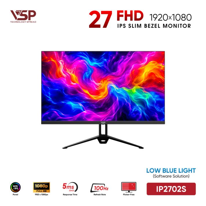 Màn Hình Văn Phòng VSP IP2702S Đen (27inch / ADS-IPS / FHD / 100Hz / 5ms / Loa 3W)