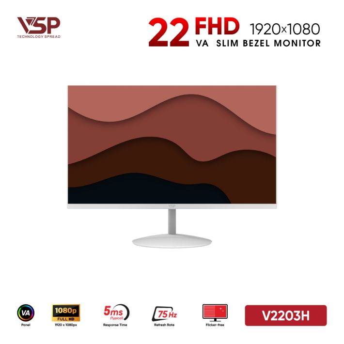 Màn hình phẳng LED VSP V2203H (22inch / VA / FHD / 75Hz / 5ms / Trắng)