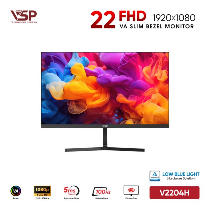 Màn hình phẳng VSP V2204H - 100Hz - ĐEN