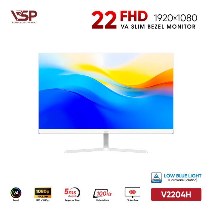 Màn hình phẳng VSP V2204H (21.5inch / VA / FHD / 100Hz / 5ms / Trắng)
