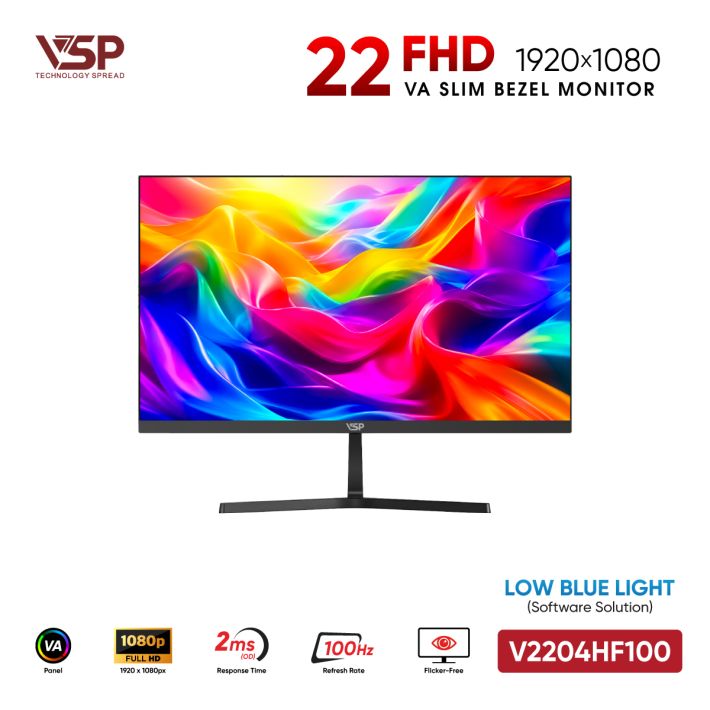 Màn hình phẳng LED VSP V2204HF100 (21.5inch / VA / FHD / 100Hz / 2ms)