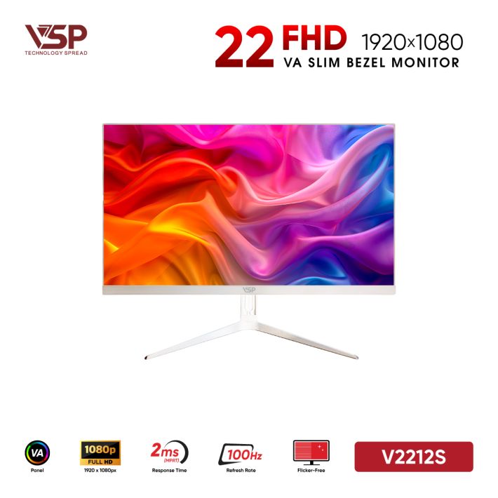 Màn Hình Văn Phòng VSP V2212S Trắng (22inch / VA / FHD / 100Hz / 2ms)
