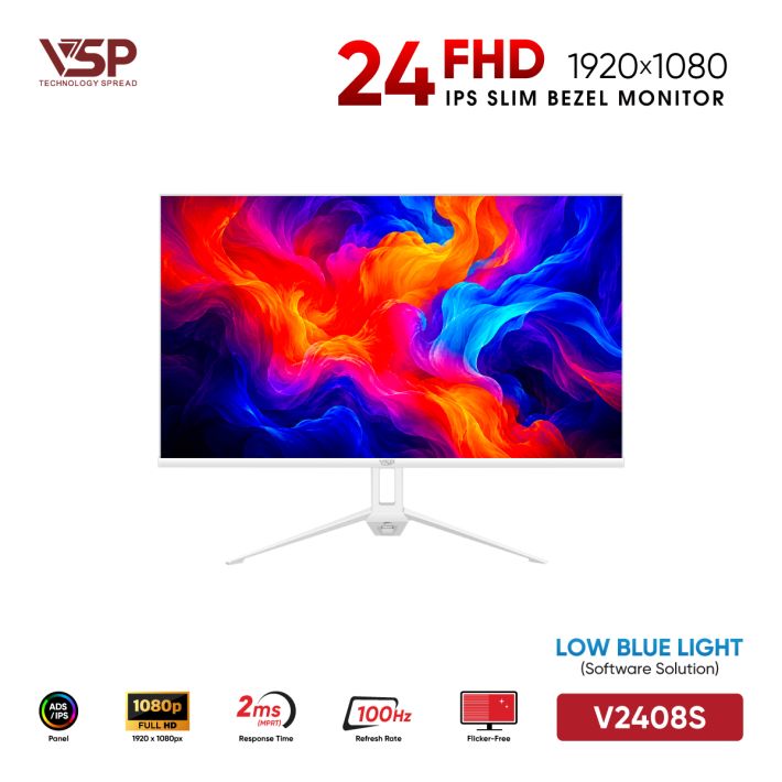 Màn hình phẳng LED mỏng tràn viền VSP V2408S (23.8