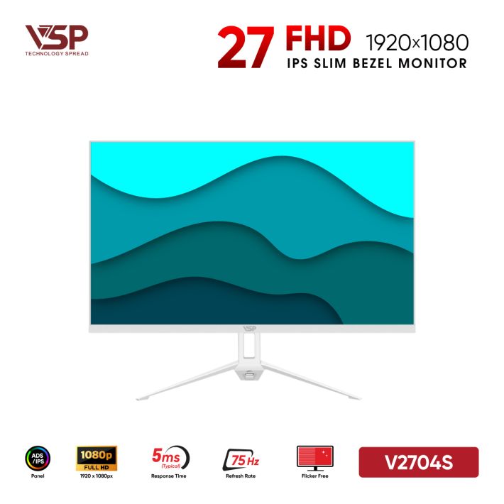 Màn hình phẳng LED tràn viền mỏng VSP V2704S (27inch / FHD / IPS / 75Hz / 5ms)