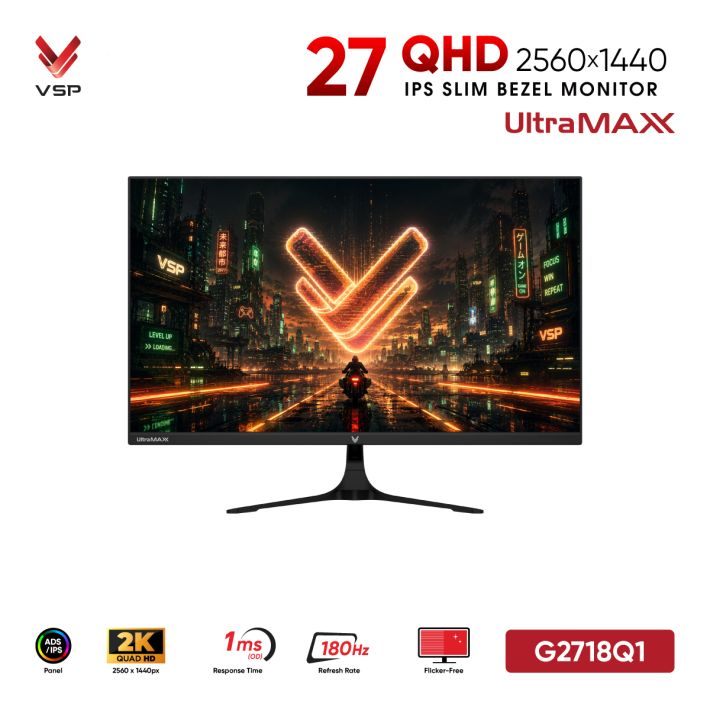 Màn Hình VSP UltraMAXX G2718Q1 (27inch / ADS-IPS / QHD / 180Hz / 1ms)