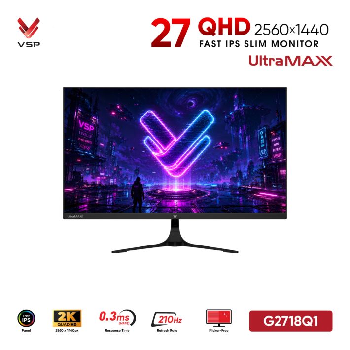 Màn Hình VSP UltraMAXX G2718Q1 (27inch / Fast IPS / QHD / 210Hz / 0.3ms)