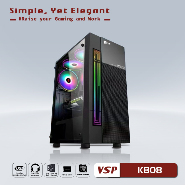 Case VSP - Esport gaming KB08 - Black