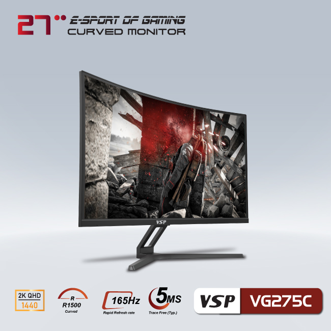 Màn hình Cong VSP 27inch 2K eSport Gaming VG275C