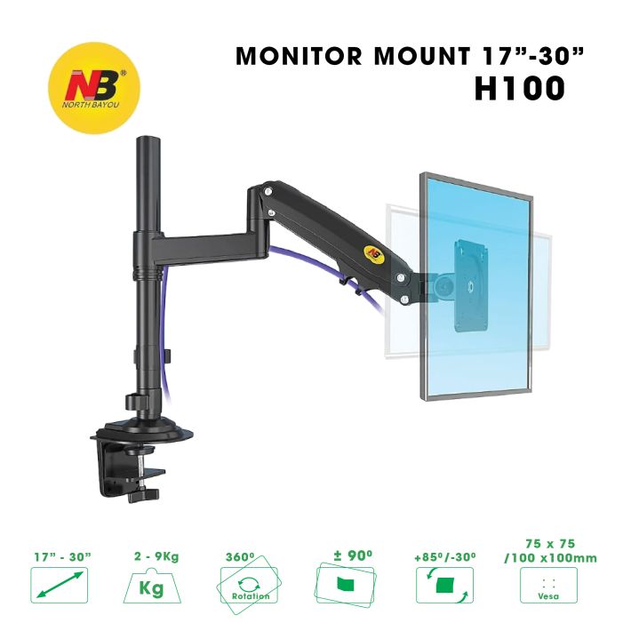 GIÁ TREO MÀN HÌNH MÁY TÍNH NORTH BAYOU NB-H100- Đen