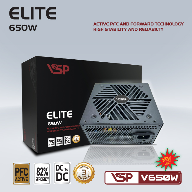 Bộ nguồn VSP Elip v4 Active PFC V650W