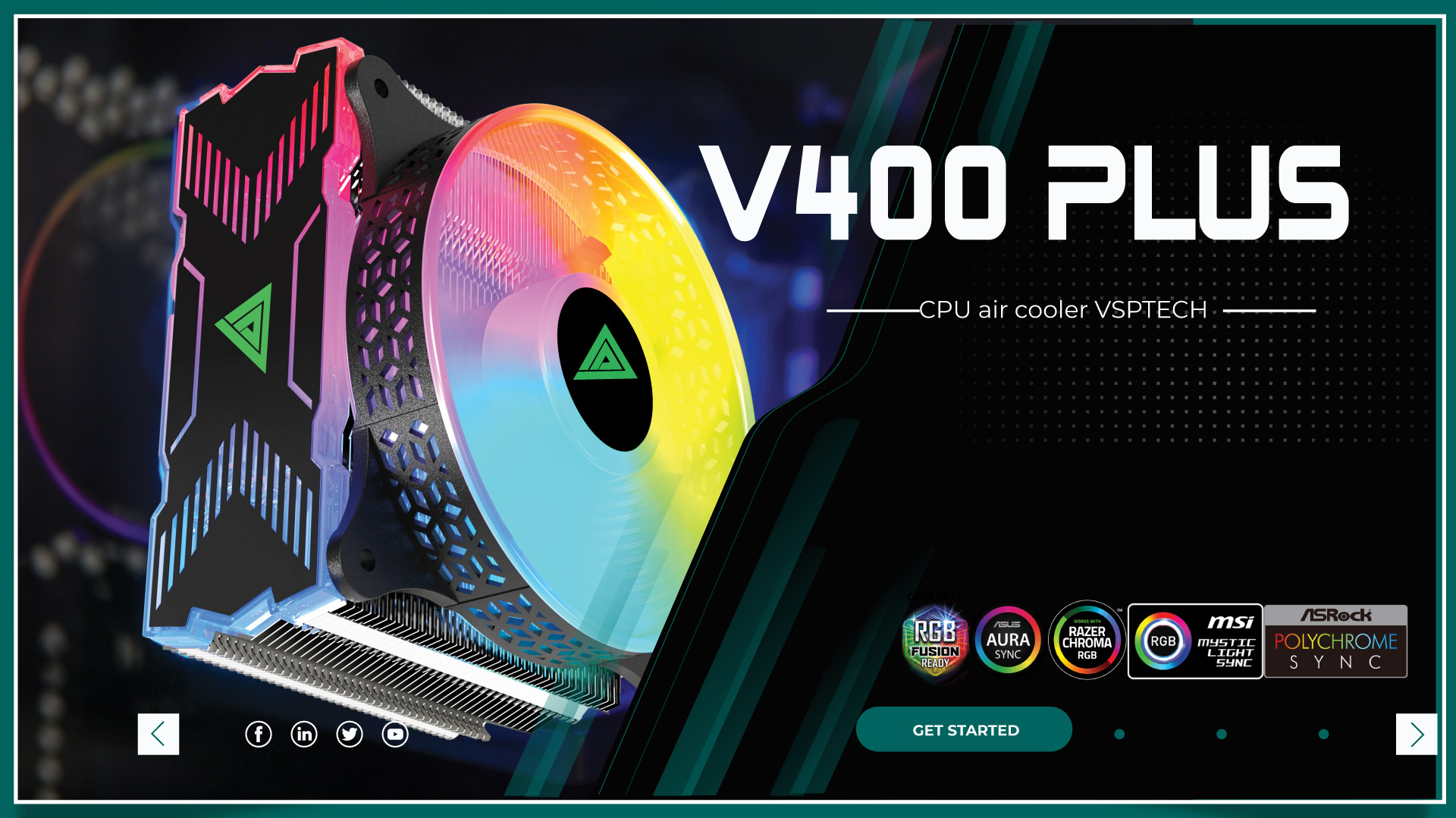 Tản Nhiệt CPU VSPTech V400 Plus RGB Air Cooling 