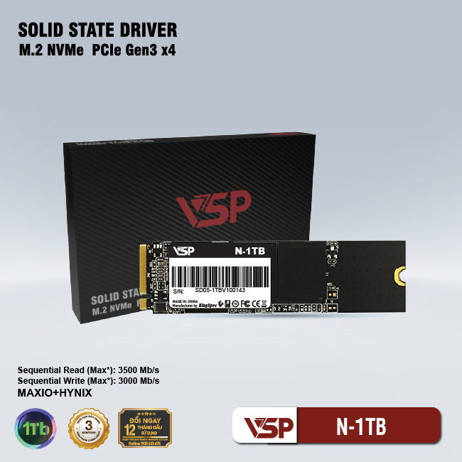 Ổ cứng SSD VSP NVMe - PCIe ReV3  N-1Tb