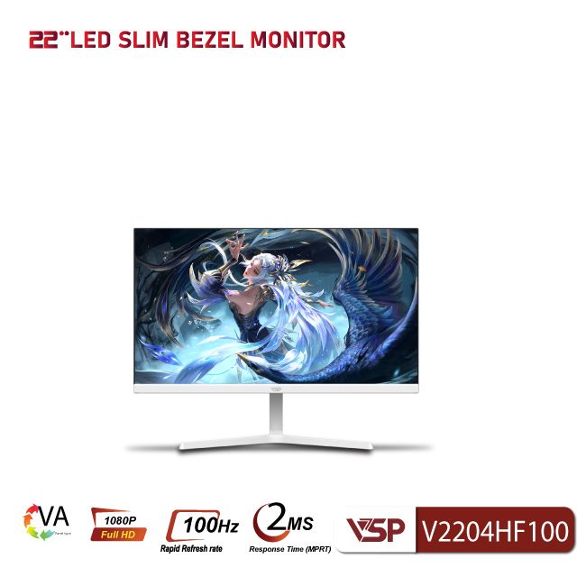 Màn hình phẳng LED VSP V2204HF100 (21.5inch / VA / FHD / 100Hz / 2ms) Trắng