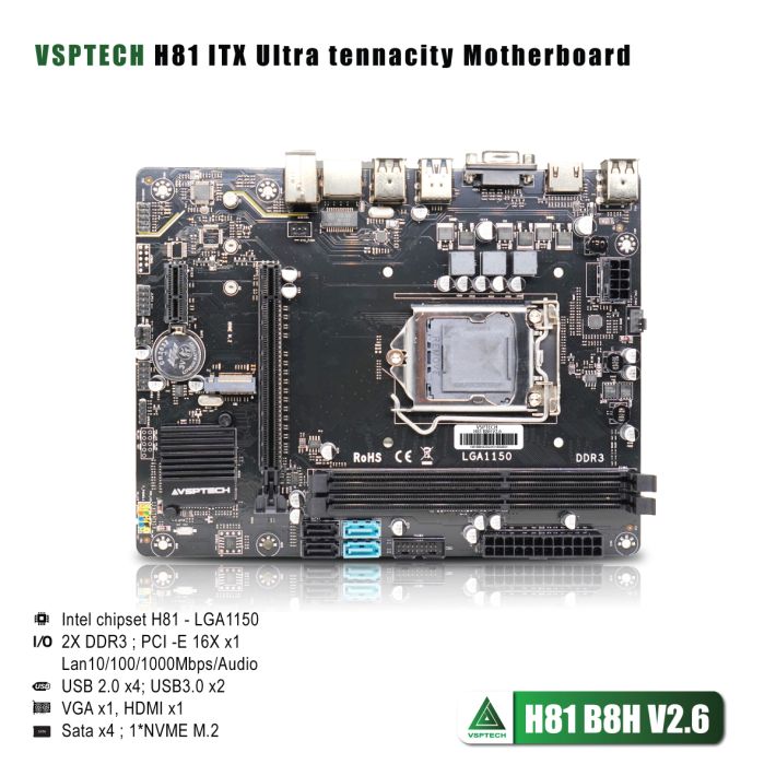 BO MẠCH CHỦ | MAINBOARD VSPTECH H81 B8HV2.6