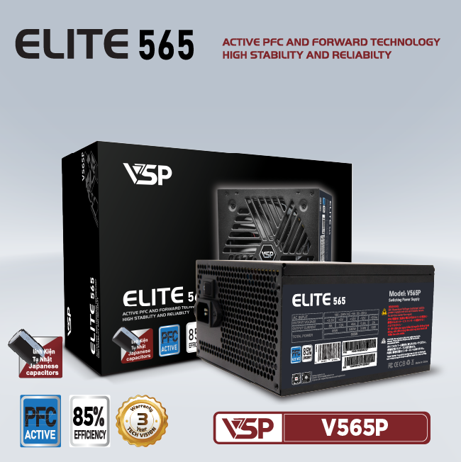 Bộ nguồn công suất thực VSP Elite Active PFC V565P