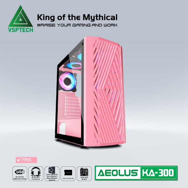 Case Gaming VSPTECH KA300 - Pink