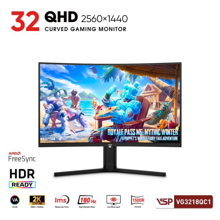 Màn hình cong Gaming VSP VG3218QC1 - 180Hz - 1ms - R:1500