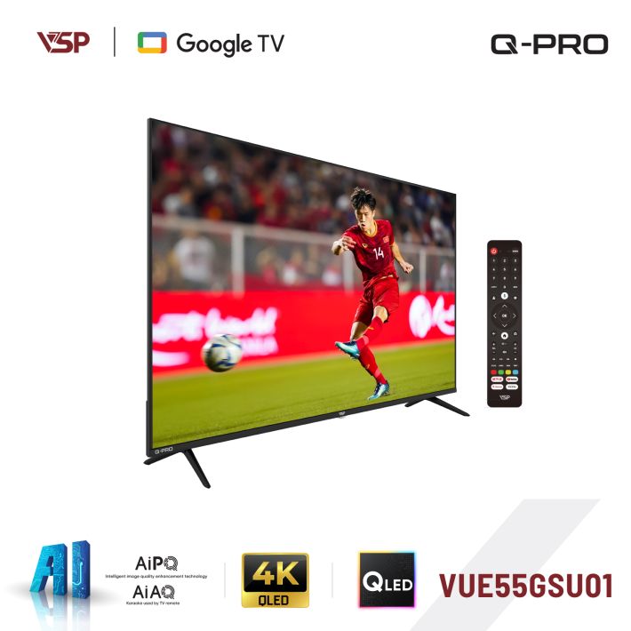 VSP Smart TV 55 inch Q-PRO Series (4K QLED / Google TV / AiPQ / AiAQ Karaoke)