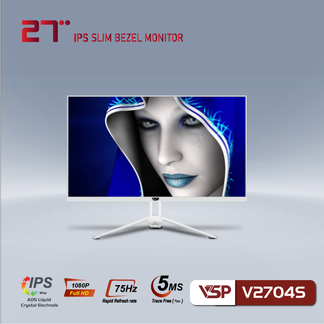 Màn hình LED SLIM monitor VSP 27inch V2704S - White