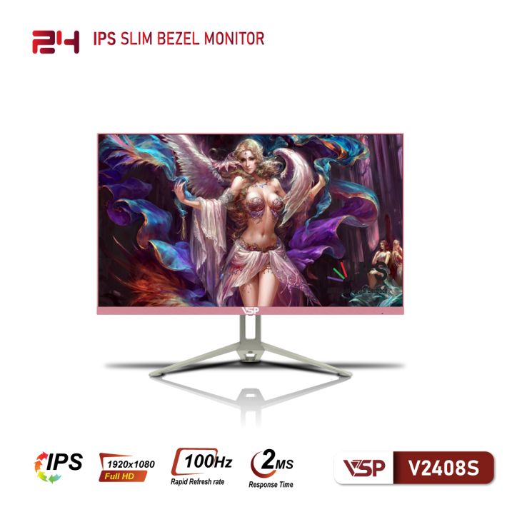 Màn hình phẳng LED mỏng tràn viền VSP V2408S (23.8