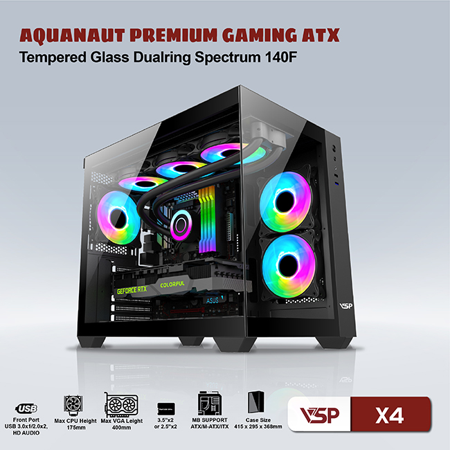 Case gaming Aquanaut X4 - Black