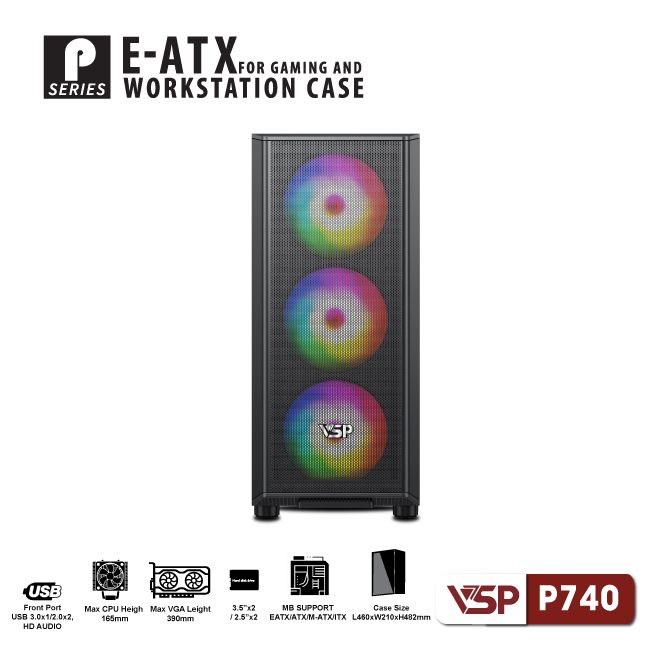 Vỏ Case máy tính workstation VSP P740 - E-ATX