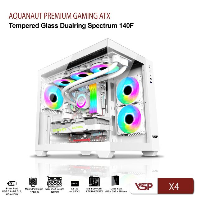 Vỏ Case Máy Tính Gaming Aquanaut X4 - Trắng 