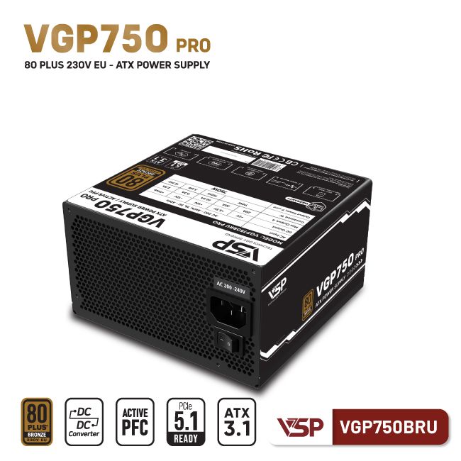 BỘ NGUỒN VSP VGP750BRU PRO - 80PLUS BRONZE 230V EU