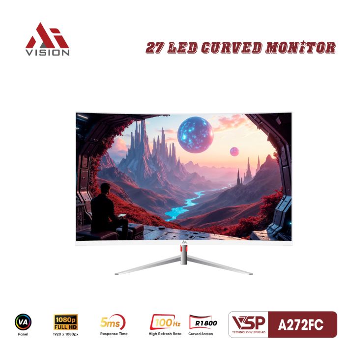Màn Hình Cong VSP A272FC Trắng (27inch / VA / FHD / 100Hz / 5ms / R1800)