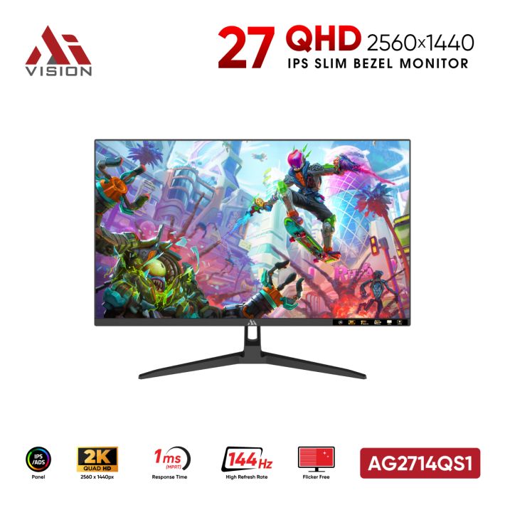 Màn Hình AiVision AG2714QS1 27Inch (2K QHD/ADS-IPS/144Hz/1ms) - Đen