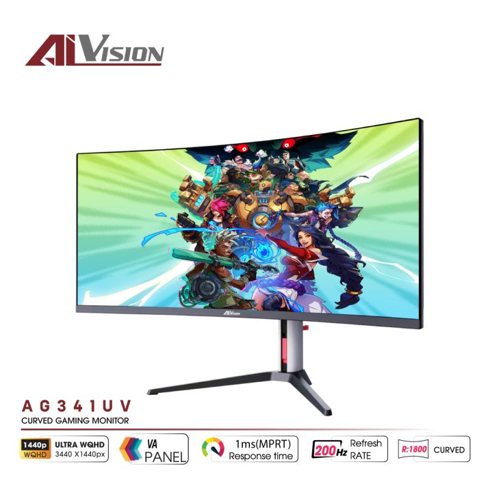 Màn Hình Cong Gaming Vision AG341UV Đen (34inch / UltraWide / VA / 200Hz / 1ms / 100% sRGB)