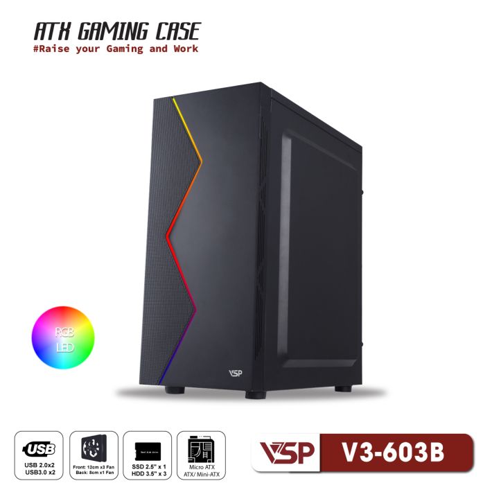 Vỏ Case Máy Tính VSP V3-603B - Đen