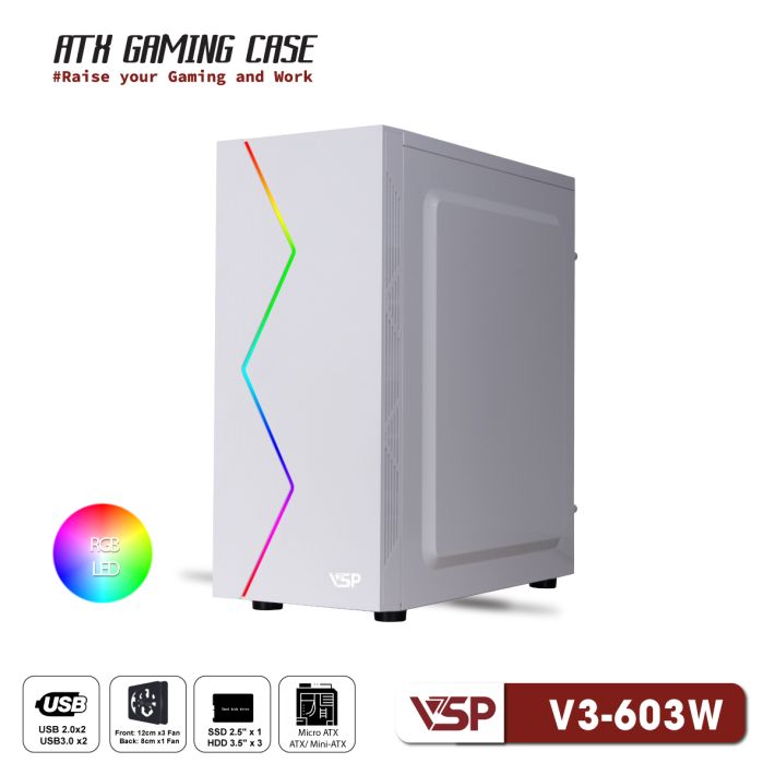 Vỏ Case Máy Tính VSP V3-603W - Trắng