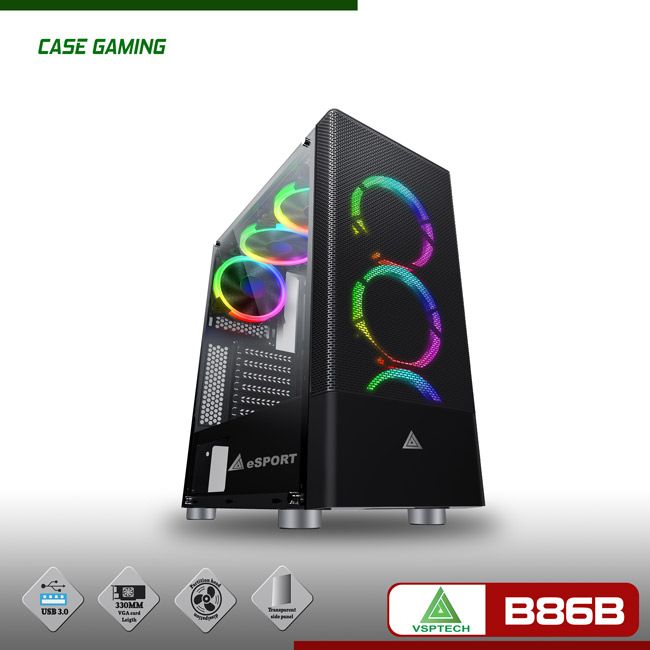 Case VSPTECH Gaming B86 Black (đen)