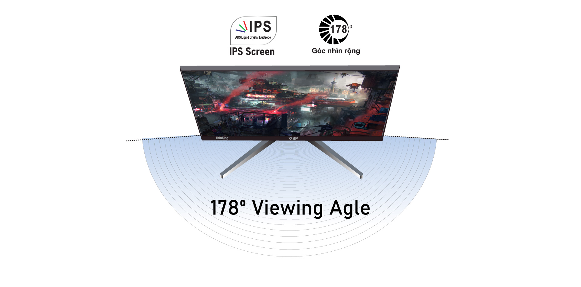 LCD IPS VSP ThinKing 24inch tràn viền Slim Bezel Vi24(IP2402SW/B)