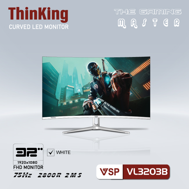 Màn hình cong 32inch VSP ThinKing Master Gaming VL32(CM3203W) - White