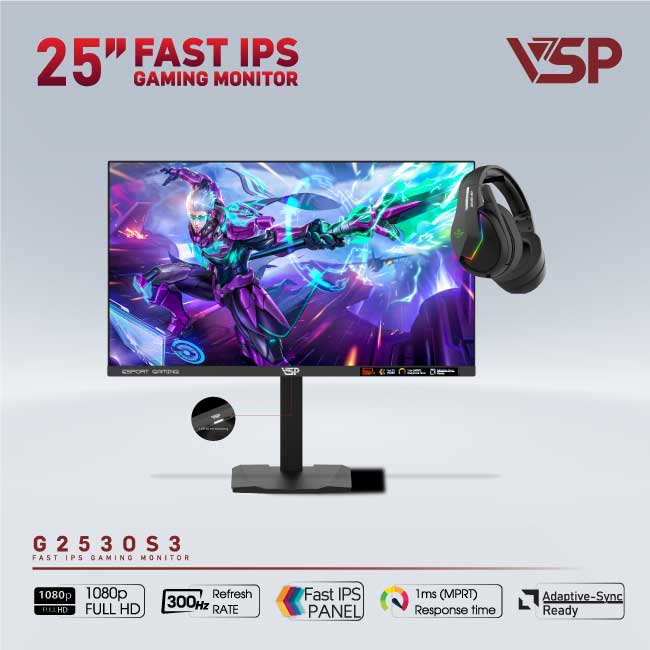 Màn hình VSP Gaming G2530S3 25 Inch Fast IPS - 300Hz