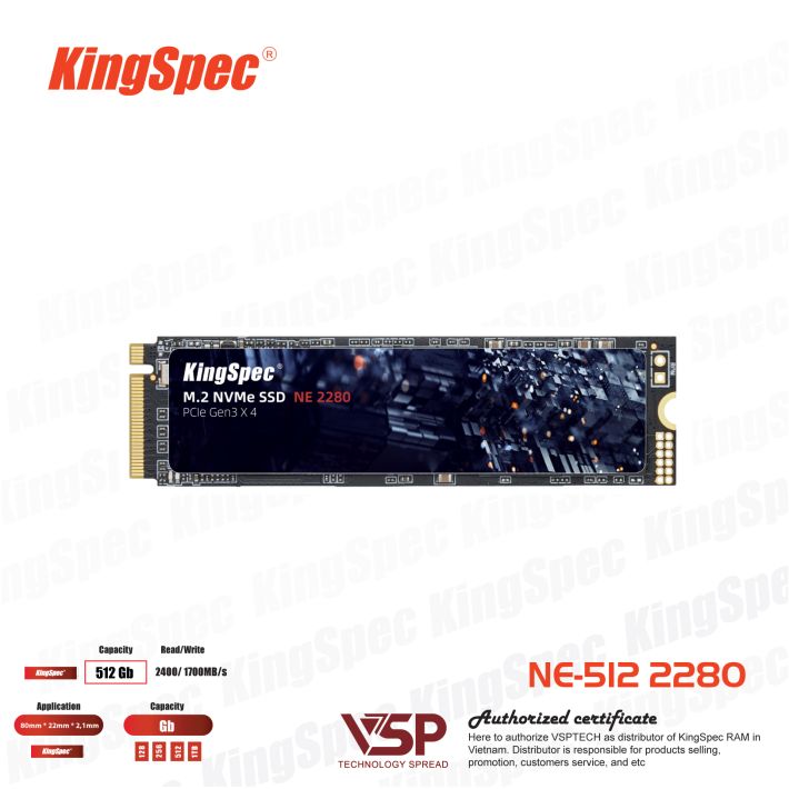 Ổ cứng NVMe KingSpec NE-512 2280 512GB