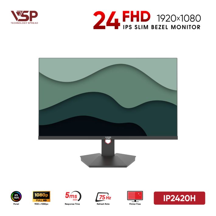 Màn Hình Văn Phòng VSP IP2420H Đen (24inch / IPS / FHD / 75Hz / 5ms / 110% sRGB)