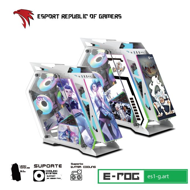 VỎ CASE MÁY TÍNH VSP ESPORT REPUBLIC OF GAMERS ES1-G.ART - TRẮNG